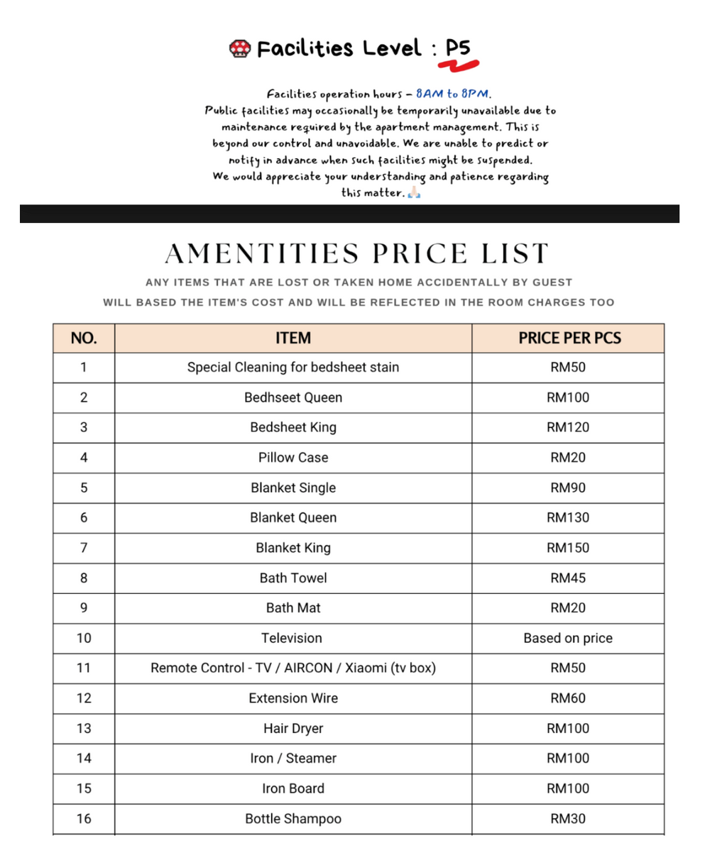 Secruity Deposit For Homestay